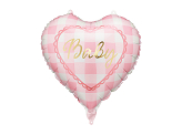 Foil balloon heart Baby, 35 cm, light pink