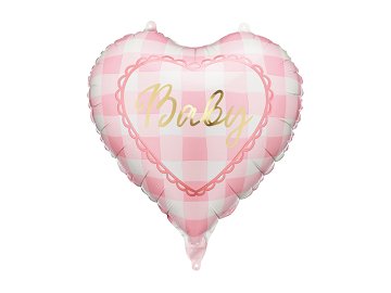 Foil balloon heart Baby, 35 cm, light pink