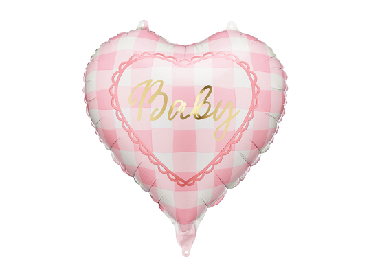 Foil balloon heart Baby, 35 cm, light pink