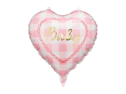 Foil balloon heart Baby, 35 cm, light pink