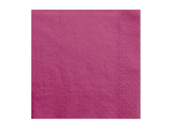 Napkins, 3 layers, dark pink, 33x33cm (1 pkt / 20 pc.)
