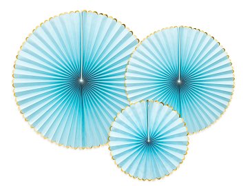 Decorative Rosettes Yummy, light blue (1 pkt / 3 pc.)