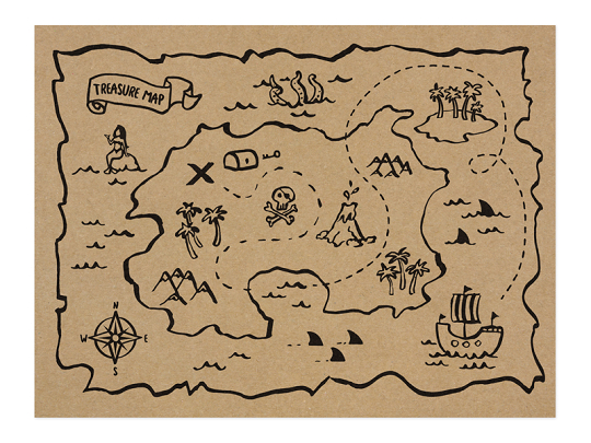 Paper placemats Pirates Party, 40x30cm (1 pkt / 5  / 30 pc.)