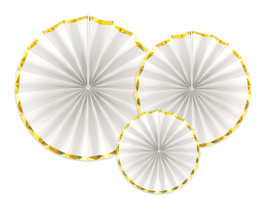 Decorative Rosettes, white (1 pkt / 3 pc.)