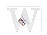 Wooden letter W, white, 26.5x19cm