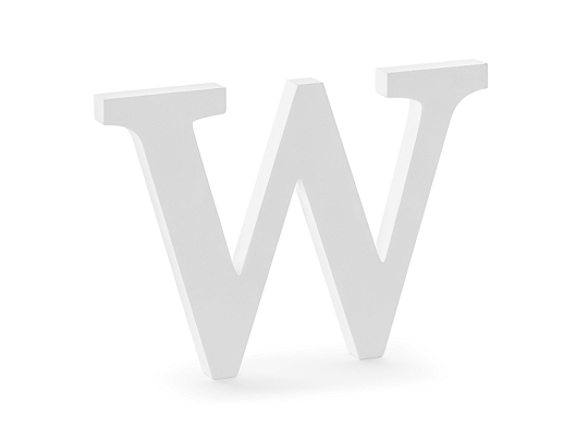 Wooden letter W, white, 26.5x19cm