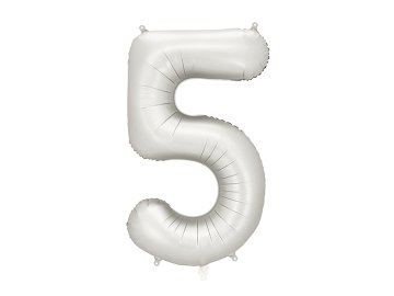 Foil Balloon Number ''5'', 86 cm, silver