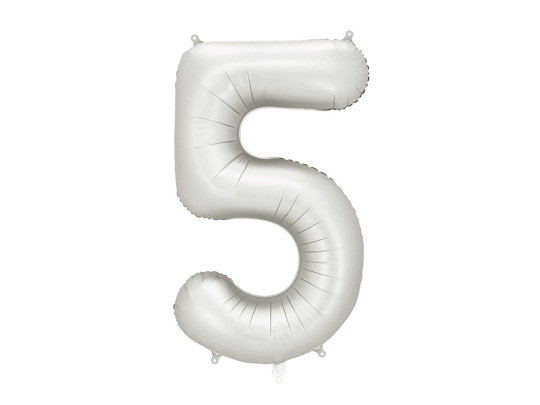 Foil Balloon Number ''5'', 86 cm, silver