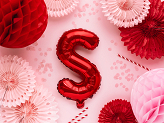 Foil Balloon Letter ''S'', 35cm, red