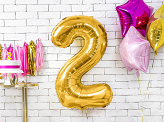 Foil Balloon Number ''2'', 86cm, gold