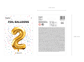 Foil Balloon Number ''2'', 86cm, gold