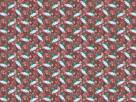 Wrapping paper - Christmas car, 70x200 cm