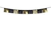 Foil fringe garland, 300x25 cm, black and gold