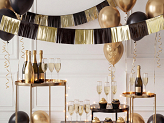 Foil fringe garland, 300x25 cm, black and gold