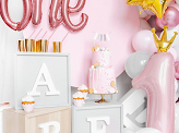 Foil Balloon Number ''1'', 37x100cm, light pink