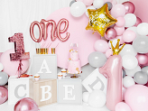 Foil Balloon Number ''1'', 37x100cm, light pink