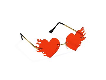 Heart-shaped Flame Glasses, red