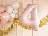 Foil Balloon Number ''4'', 72cm, light pink