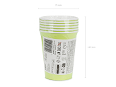 Paper Cups, light green, 250ml (1 pkt / 6 pc.)