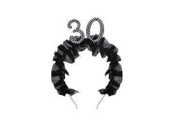Headband ''30'' with ruffles and pearls