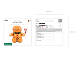 Foil balloon Gingerbread man, 85.5x80 cm, brown