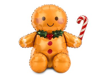 Foil balloon Gingerbread man, 85.5x80 cm, brown