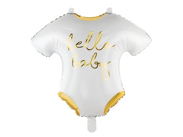 Foil balloon Baby romper - Hello Baby, 51x45cm, white