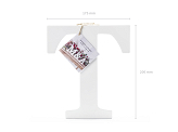 Wooden letter T, white, 17.5x20cm