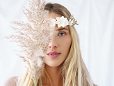 Flower crown, white, 18cm