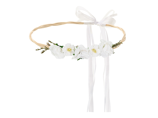 Flower crown, white, 18cm