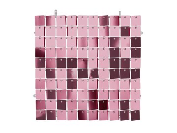 Sequin backdrop panel, square-shape, light pink, 30x30 cm