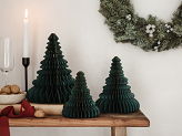Paper honeycomb ornament Christmas tree, bottle green, 20cm