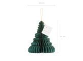 Paper honeycomb ornament Christmas tree, bottle green, 20cm