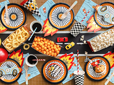 Plates Wheel, 26.5x18 cm, mix (1 pkt / 6 pc.)