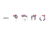 Balloon garland - Rocket, mix, 154x130cm