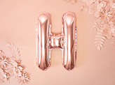 Foil Balloon Letter ''H'', 35cm, rose gold