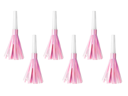 Party horns, light pink (1 pkt / 6 pc.)