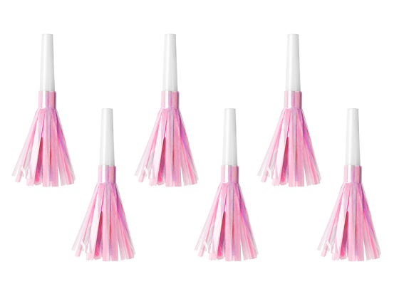 Party horns, light pink (1 pkt / 6 pc.)