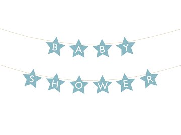Banner Baby shower, 290x16.5 cm, light blue