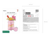 Foil balloon Cocktail, 47x79 cm, pink