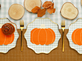 Plates Checkered, 23 cm, mix (1 pkt / 6 pc.)
