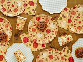Plates Checkered, 23 cm, mix (1 pkt / 6 pc.)