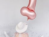 Foil balloon Penis,  55.5x112 cm, rose gold