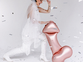 Foil balloon Penis,  55.5x112 cm, rose gold