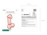 Foil balloon Penis,  55.5x112 cm, rose gold