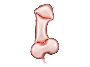 Foil balloon Penis,  55.5x112 cm, rose gold