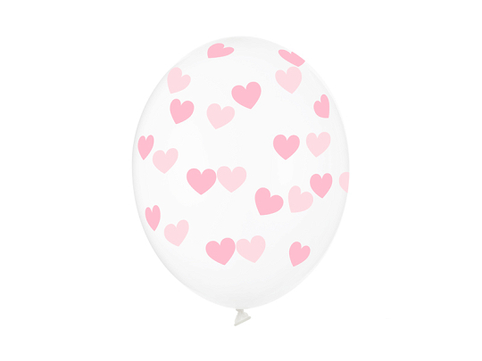 Balloons 30cm, Hearts, Crystal Clear (1 pkt / 50 pc.)