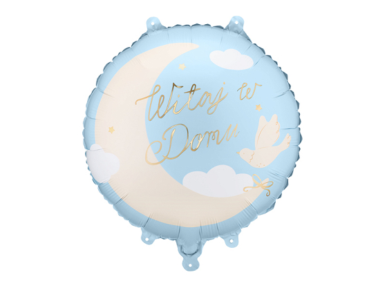 Foil balloon tablet Welcome Home, 35x35 cm, light blue