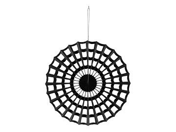 Decorative Rosette Spider Web, black, 50 cm