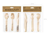 Wooden Cutlery, black, 16cm (1 pkt / 18 pc.)